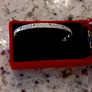 Cz bangle stud silver bangle bracelet